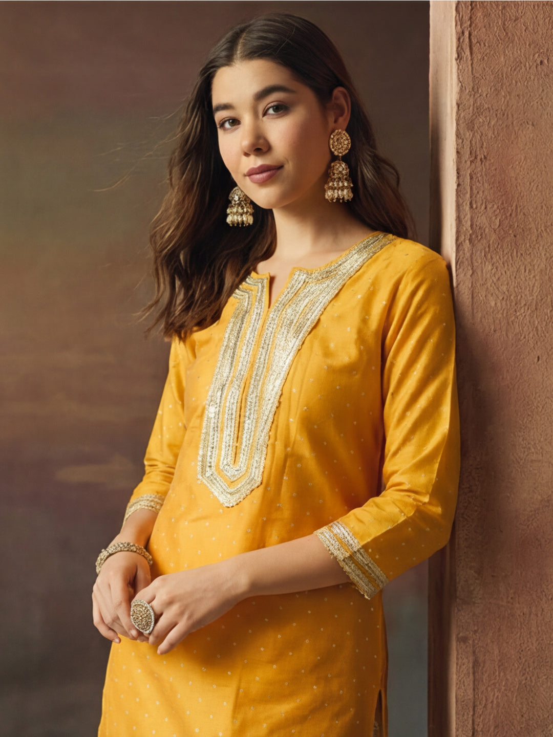 Kurta With Pant & Dupatta Ethnic Kurta Set For Women