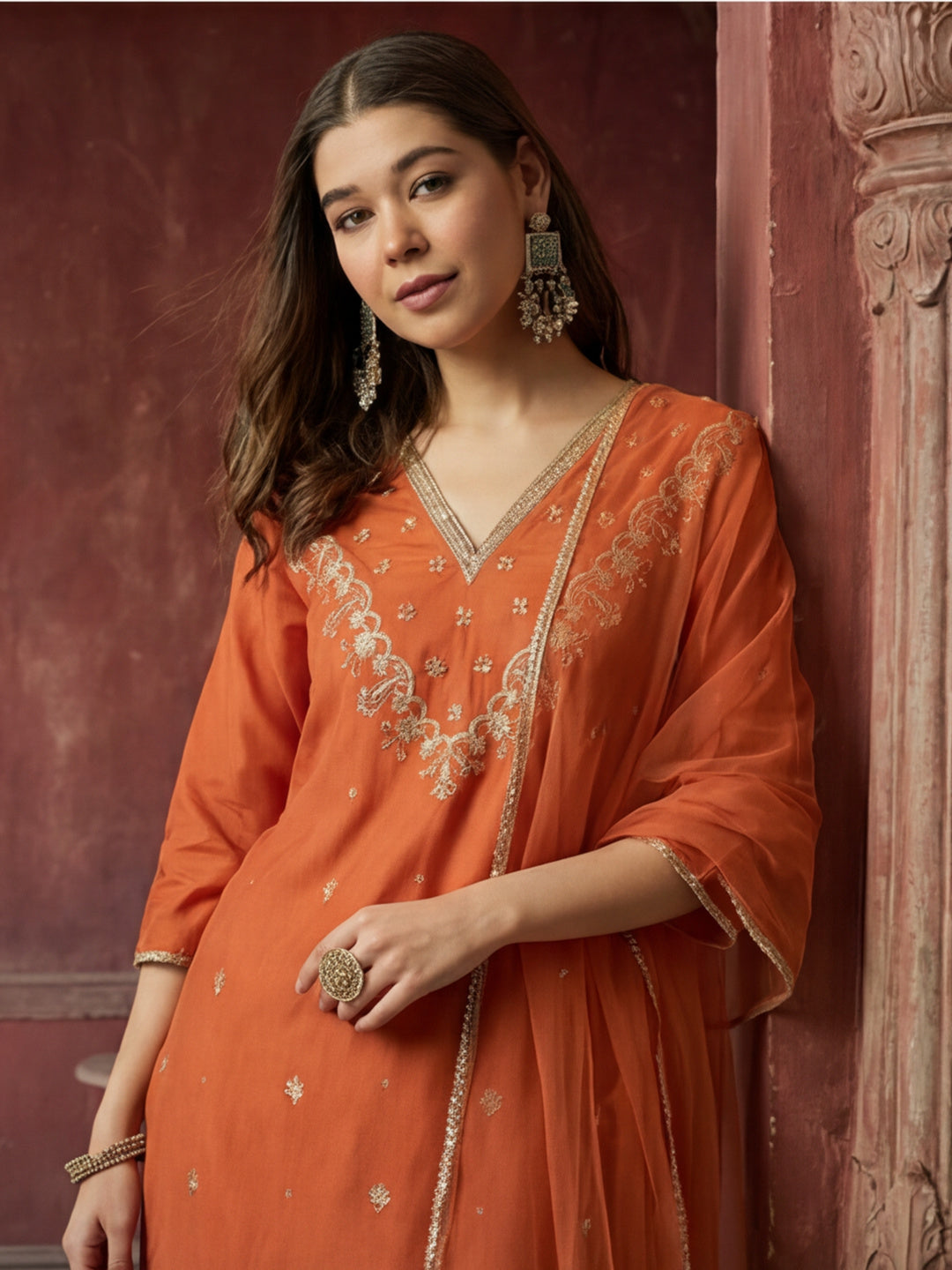 Kurta With Pant & Dupatta Ethnic Kurta Set For Women