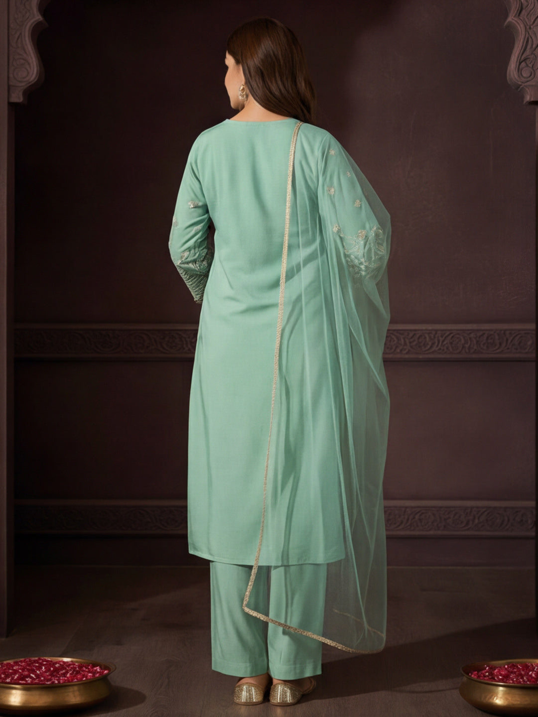 Kurta With Pant & Dupatta Ethnic Kurta Set For Women