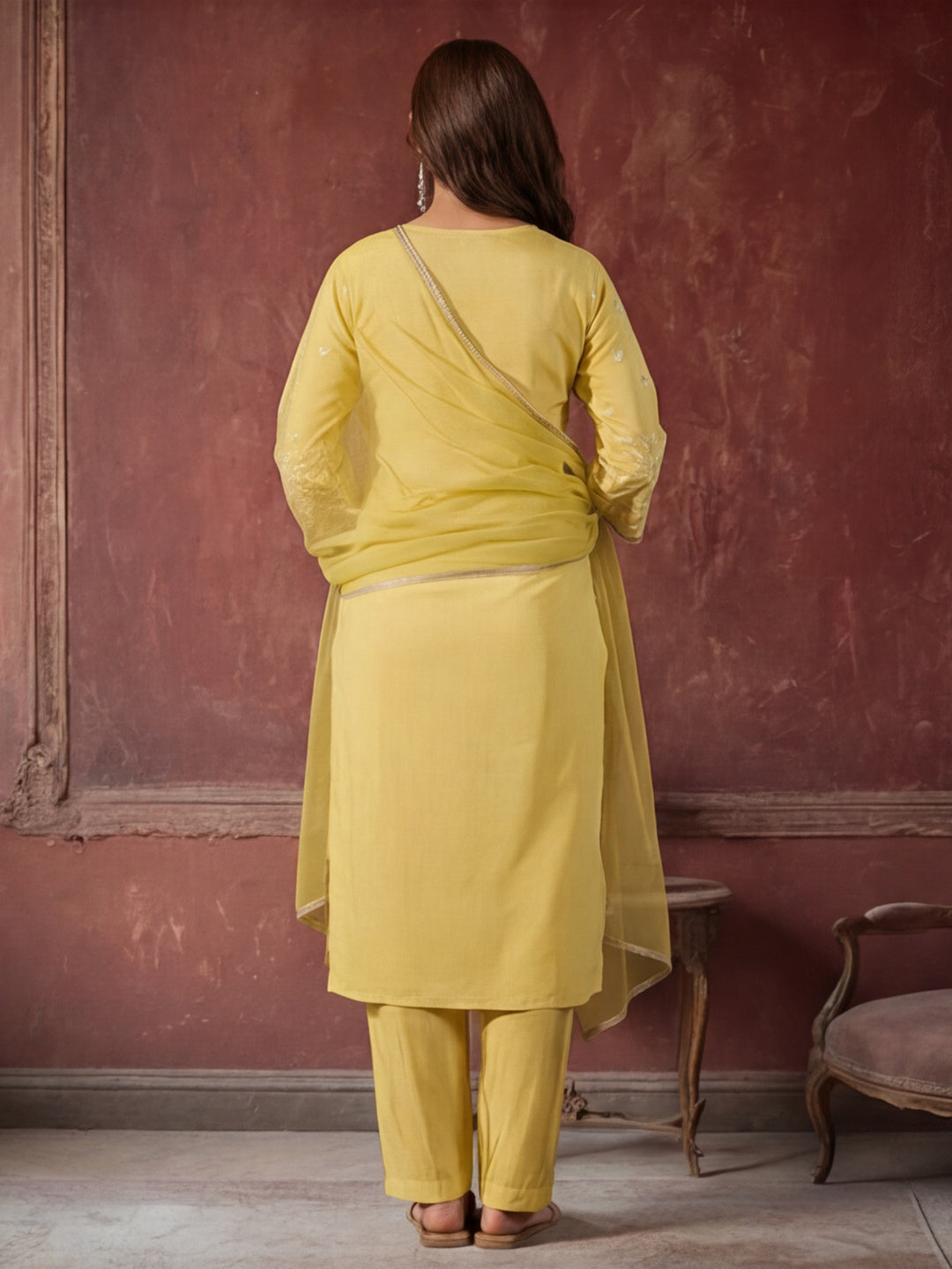 Kurta With Pant & Dupatta Ethnic Kurta Set For Women