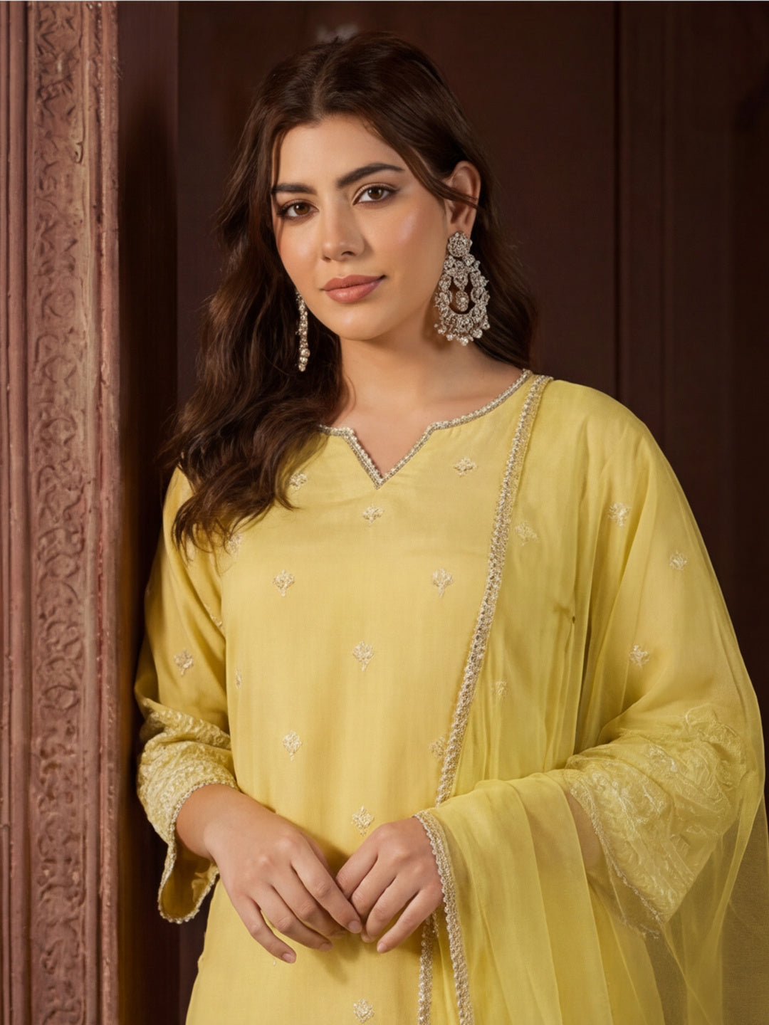 Kurta With Pant & Dupatta Ethnic Kurta Set For Women