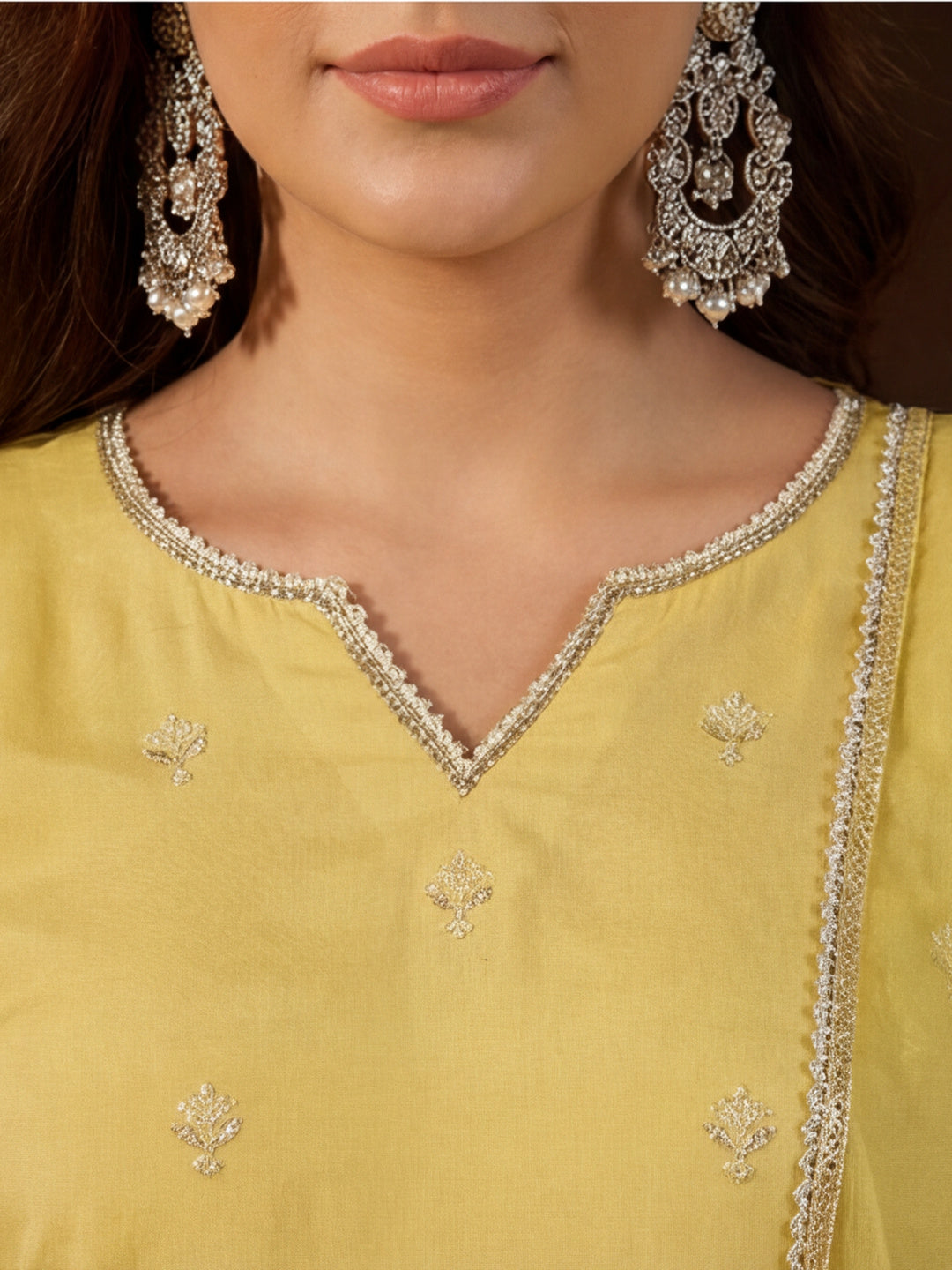 Kurta With Pant & Dupatta Ethnic Kurta Set For Women