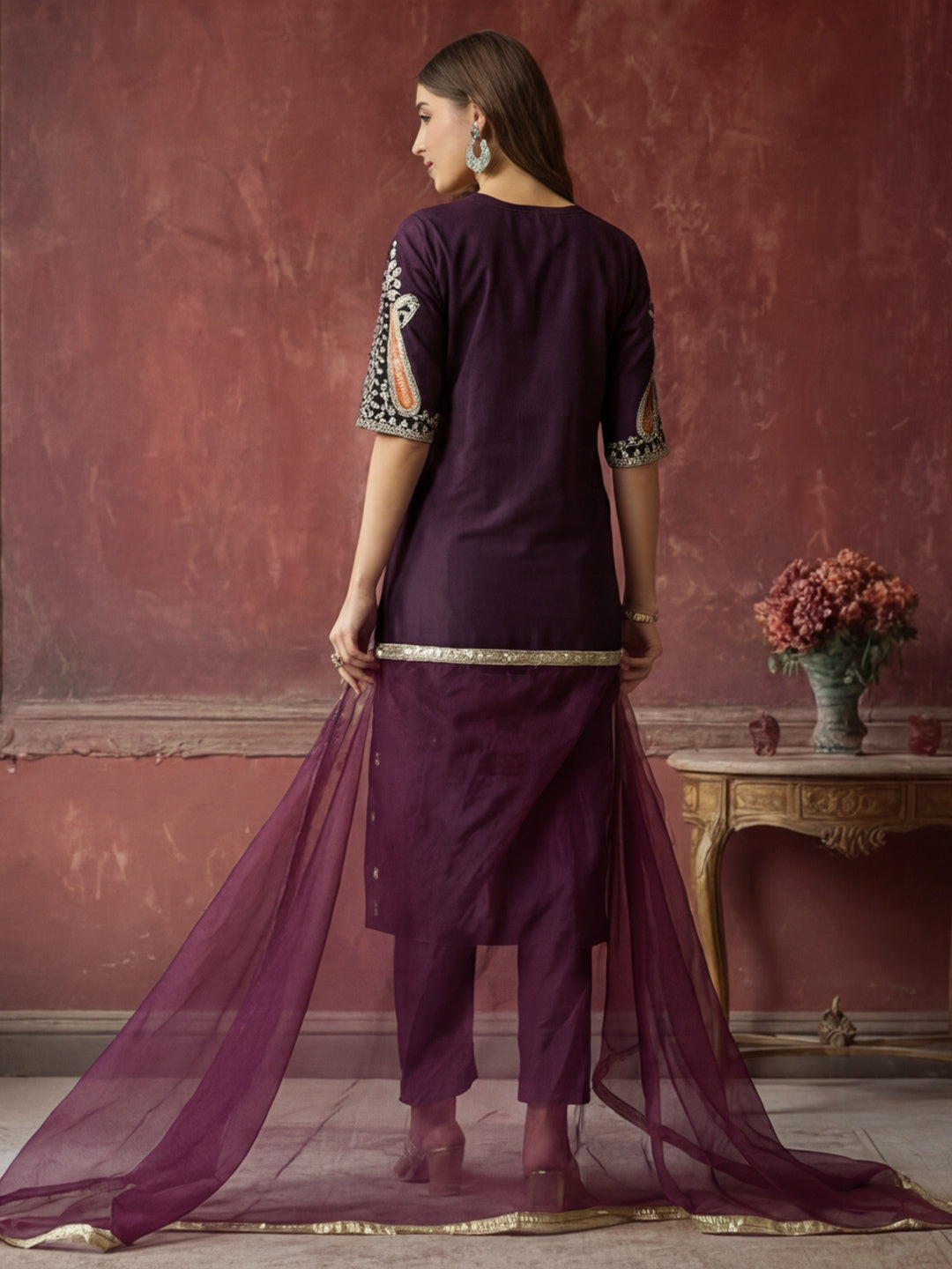 Kurta With Pant & Dupatta Ethnic Kurta Set For Women