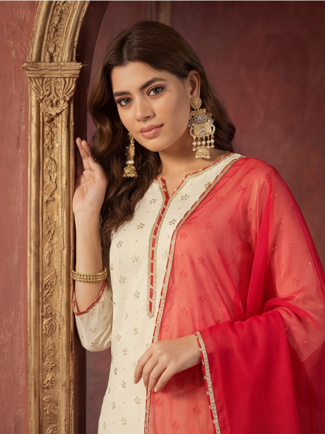 Kurta With Pant & Dupatta Ethnic Kurta Set For Women