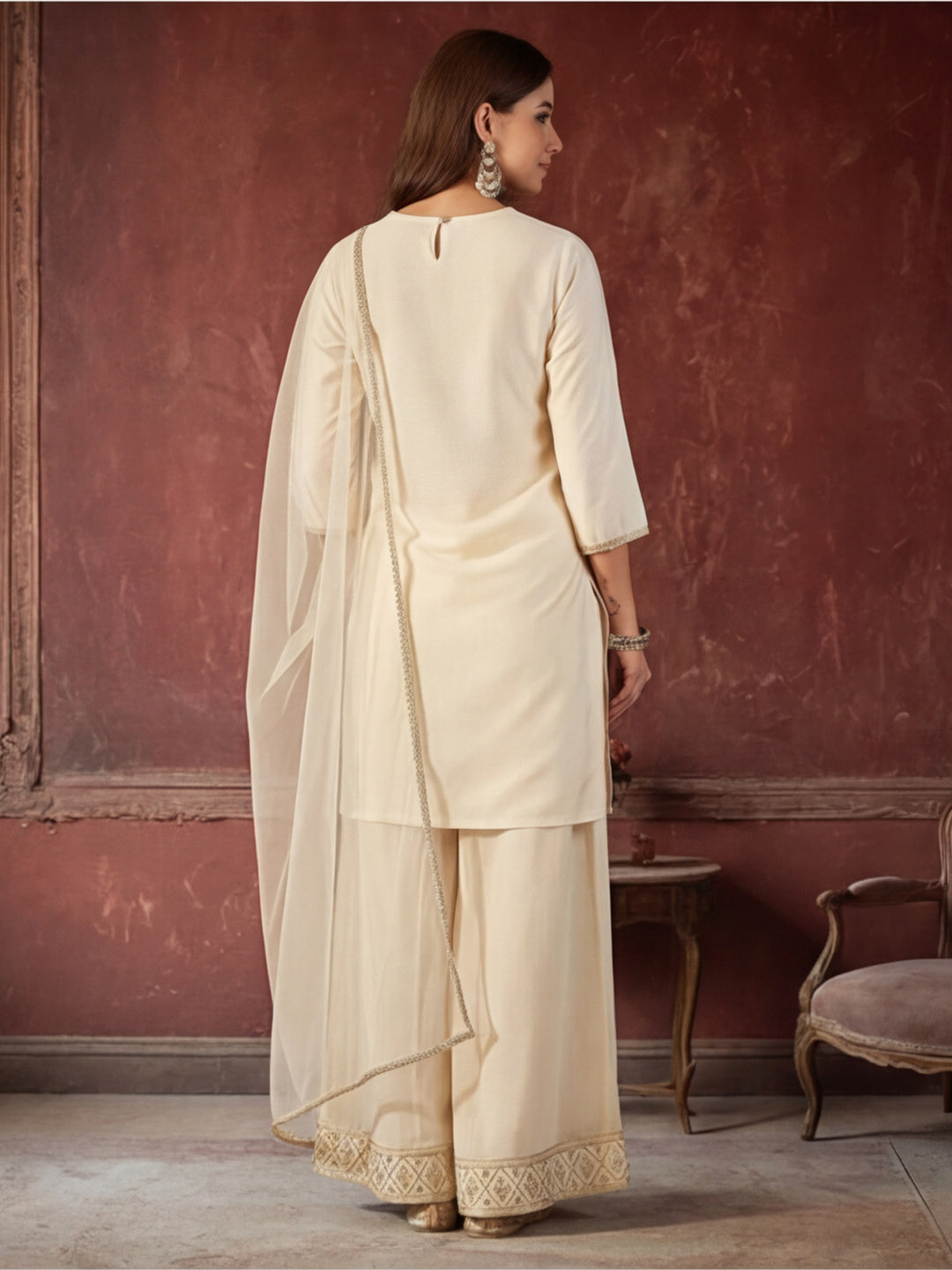 Kurta With Pant & Dupatta Ethnic Kurta Set For Women
