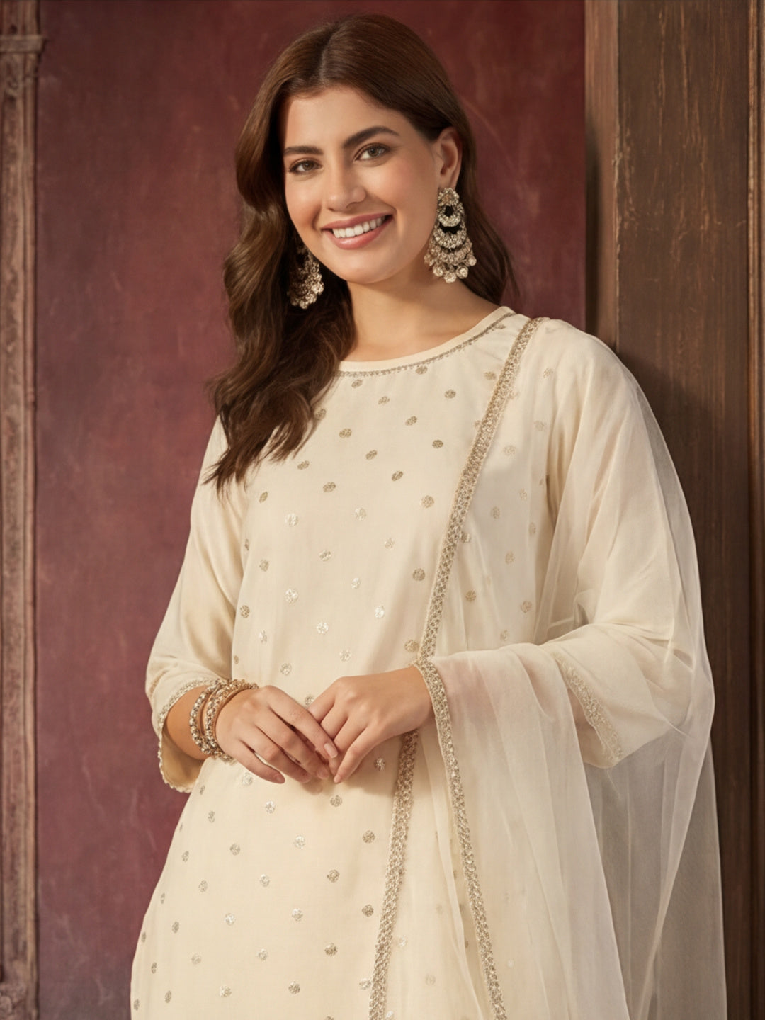 Kurta With Pant & Dupatta Ethnic Kurta Set For Women