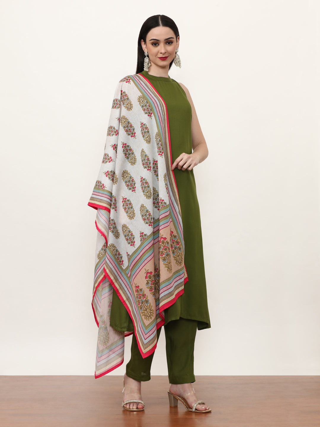 Solid Kurta Sets With Pure Cotton Dupatta