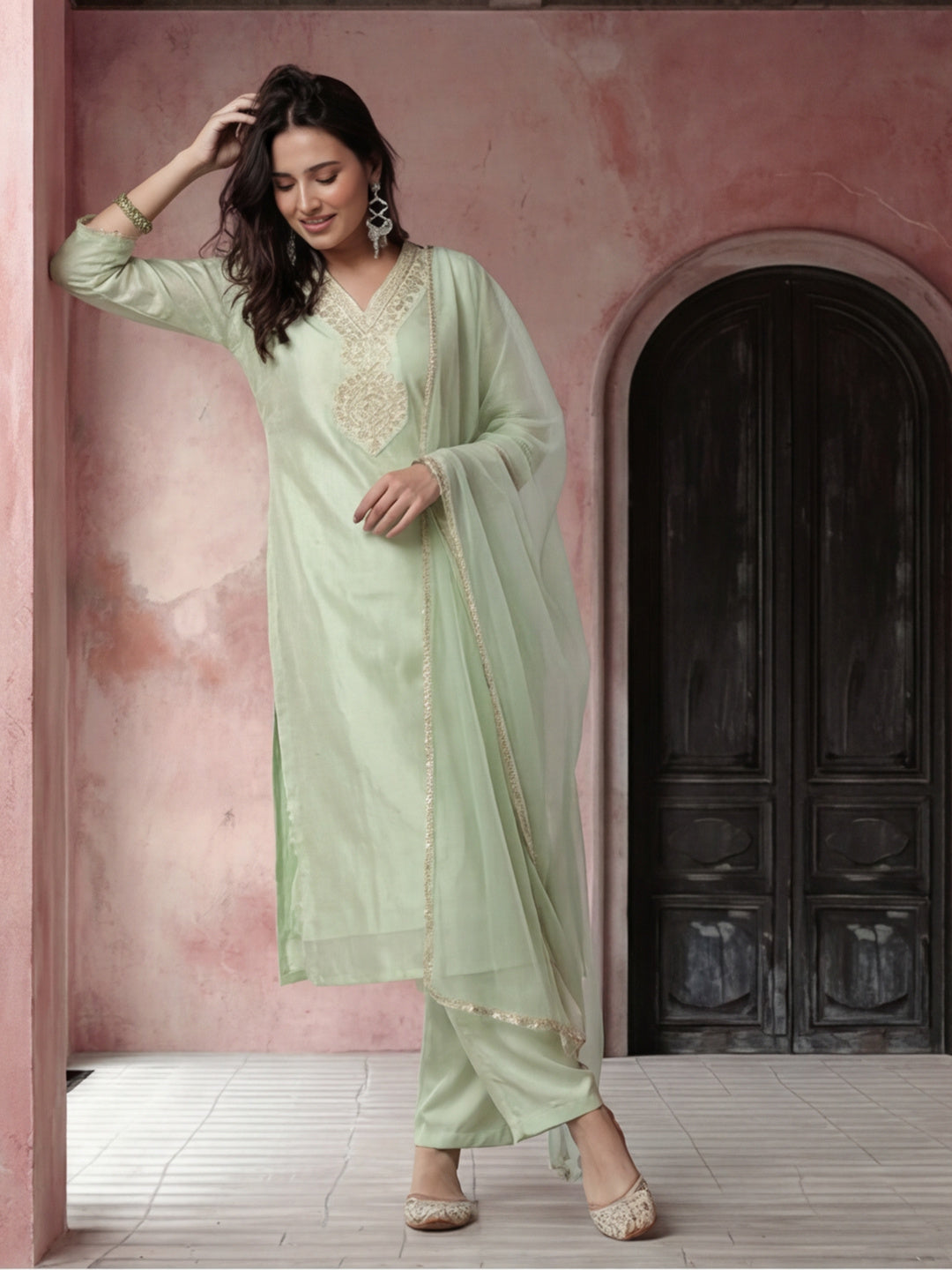 Kurta With Pant And Dupatta Set For Women