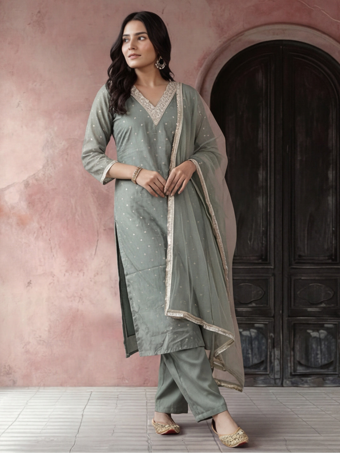 Kurta With Pant And Dupatta Set For Women