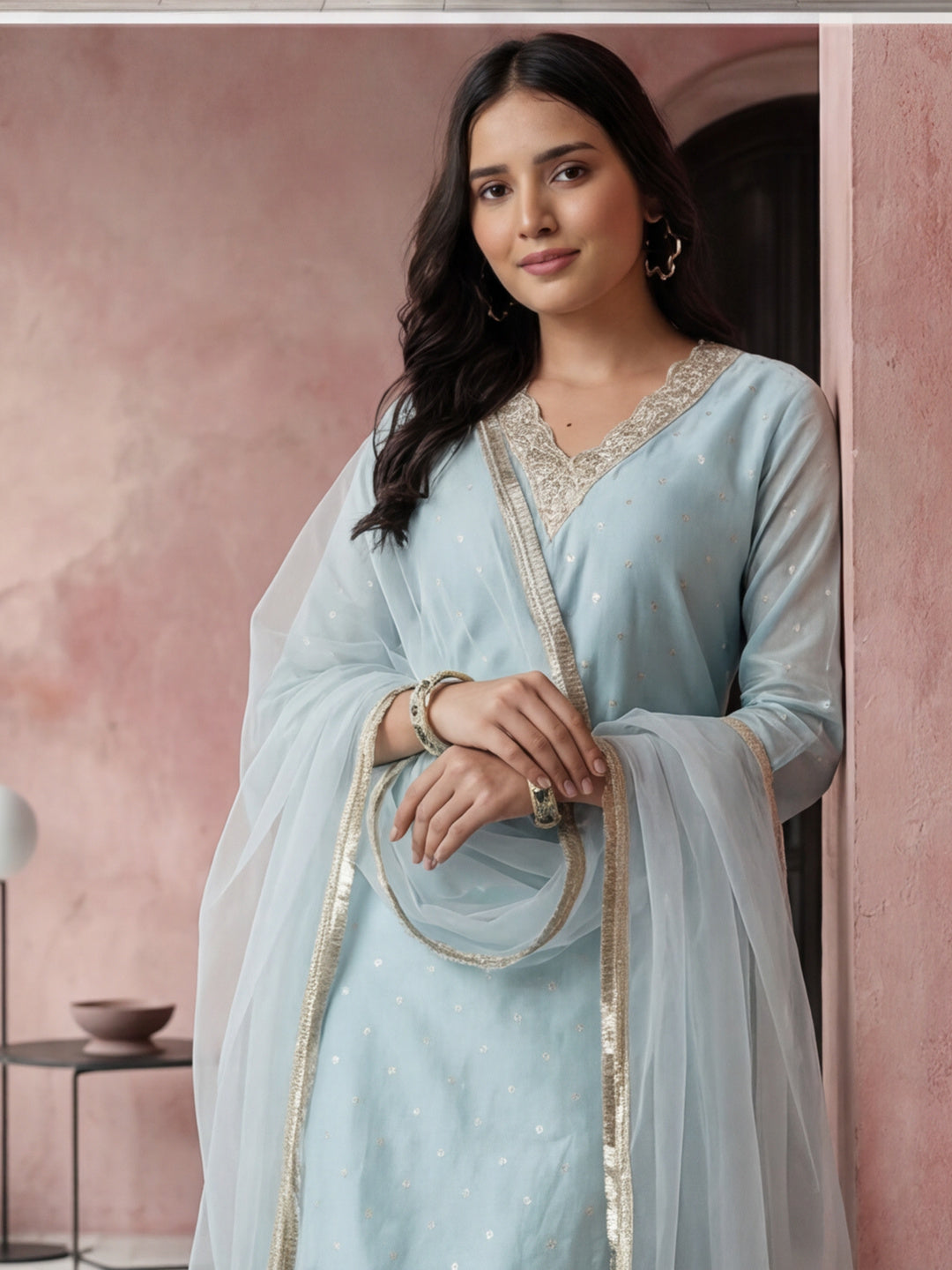 Kurta With Pant And Dupatta Set For Women