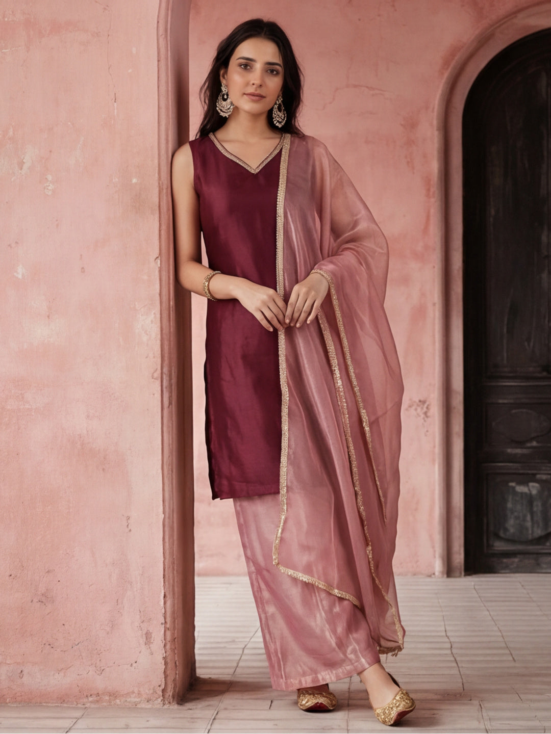 Kurta With Pant And Dupatta Set For Women
