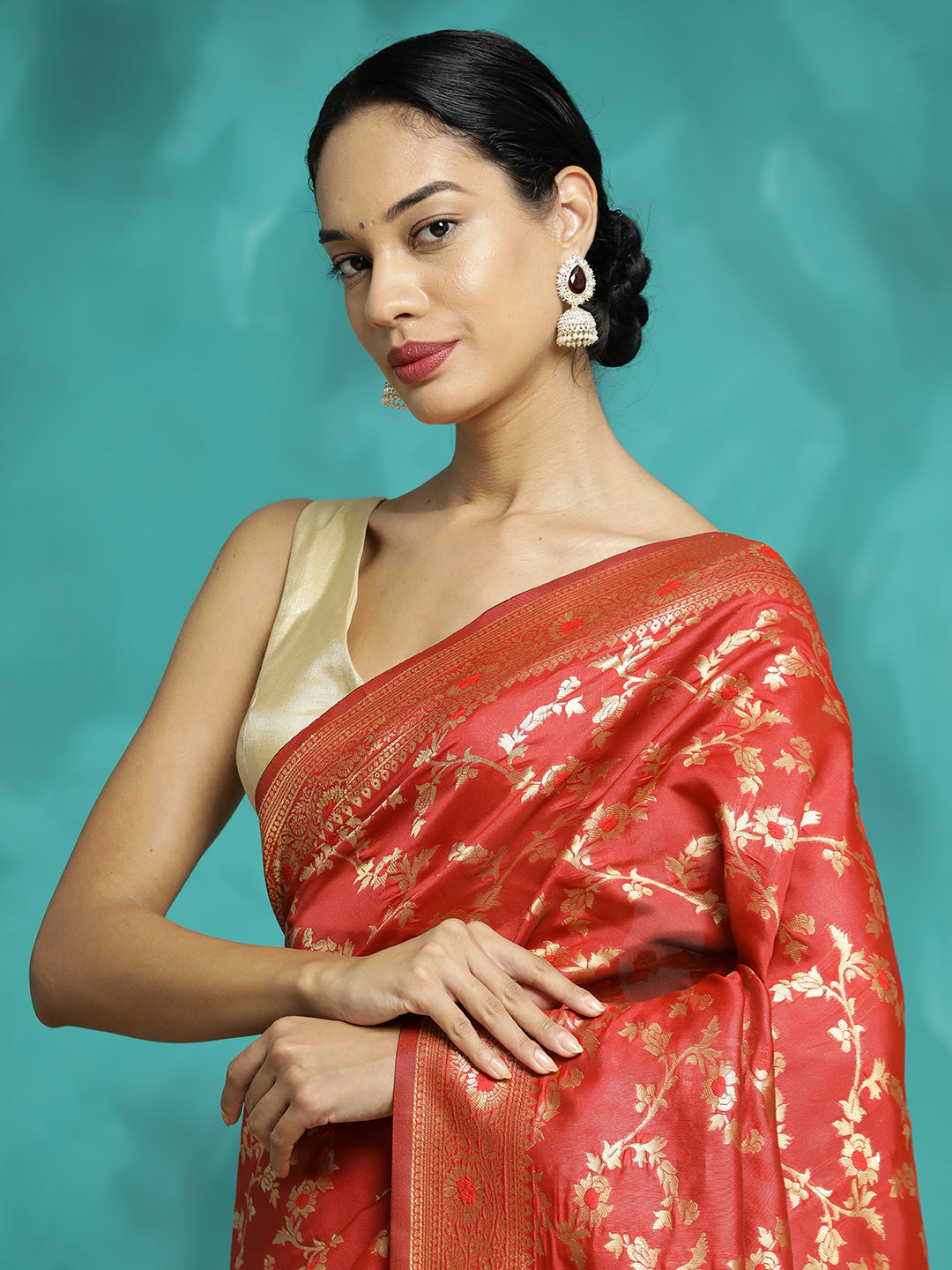 Zari Woven Red Banarasi Saree