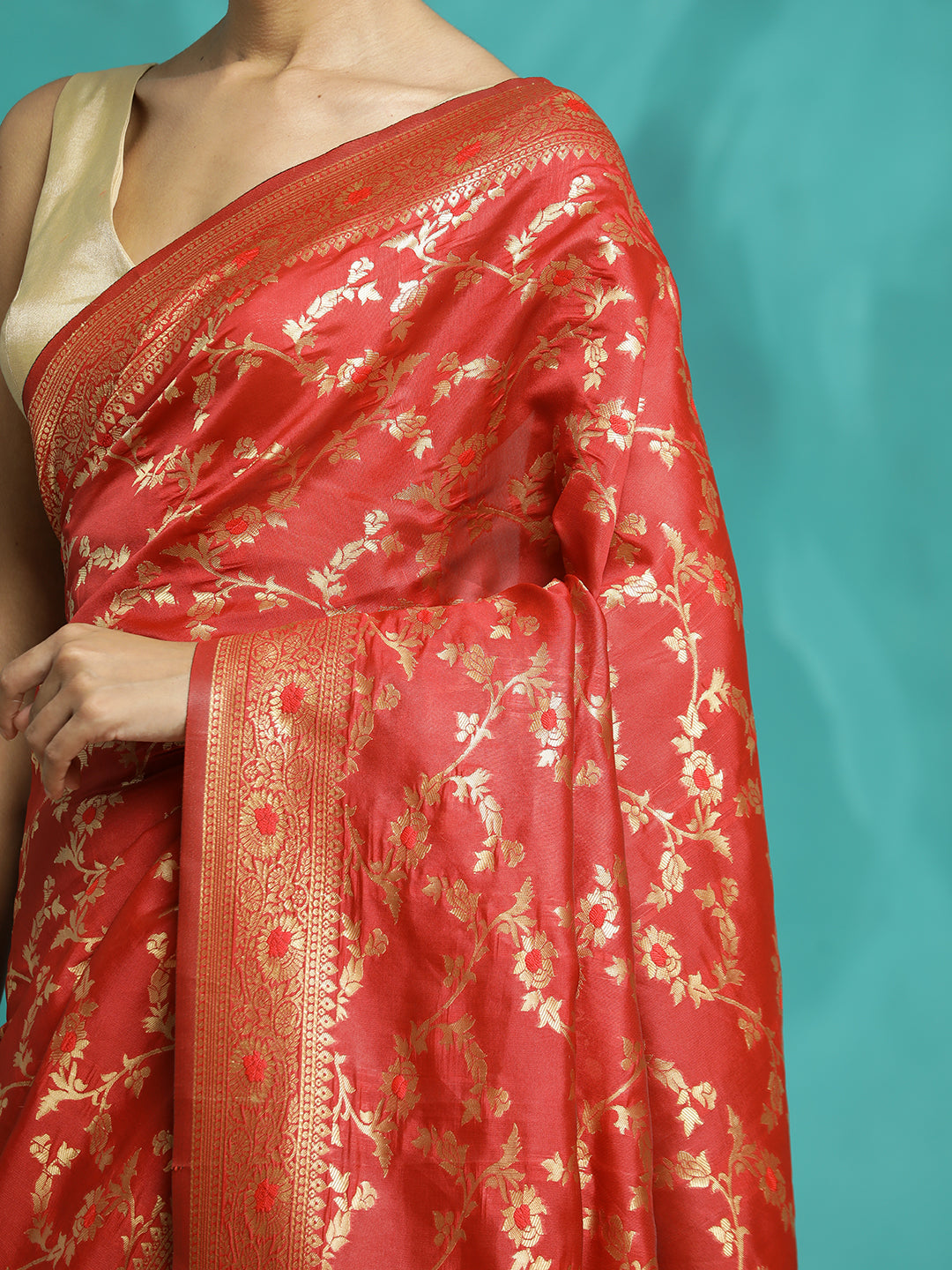 Zari Woven Red Banarasi Saree