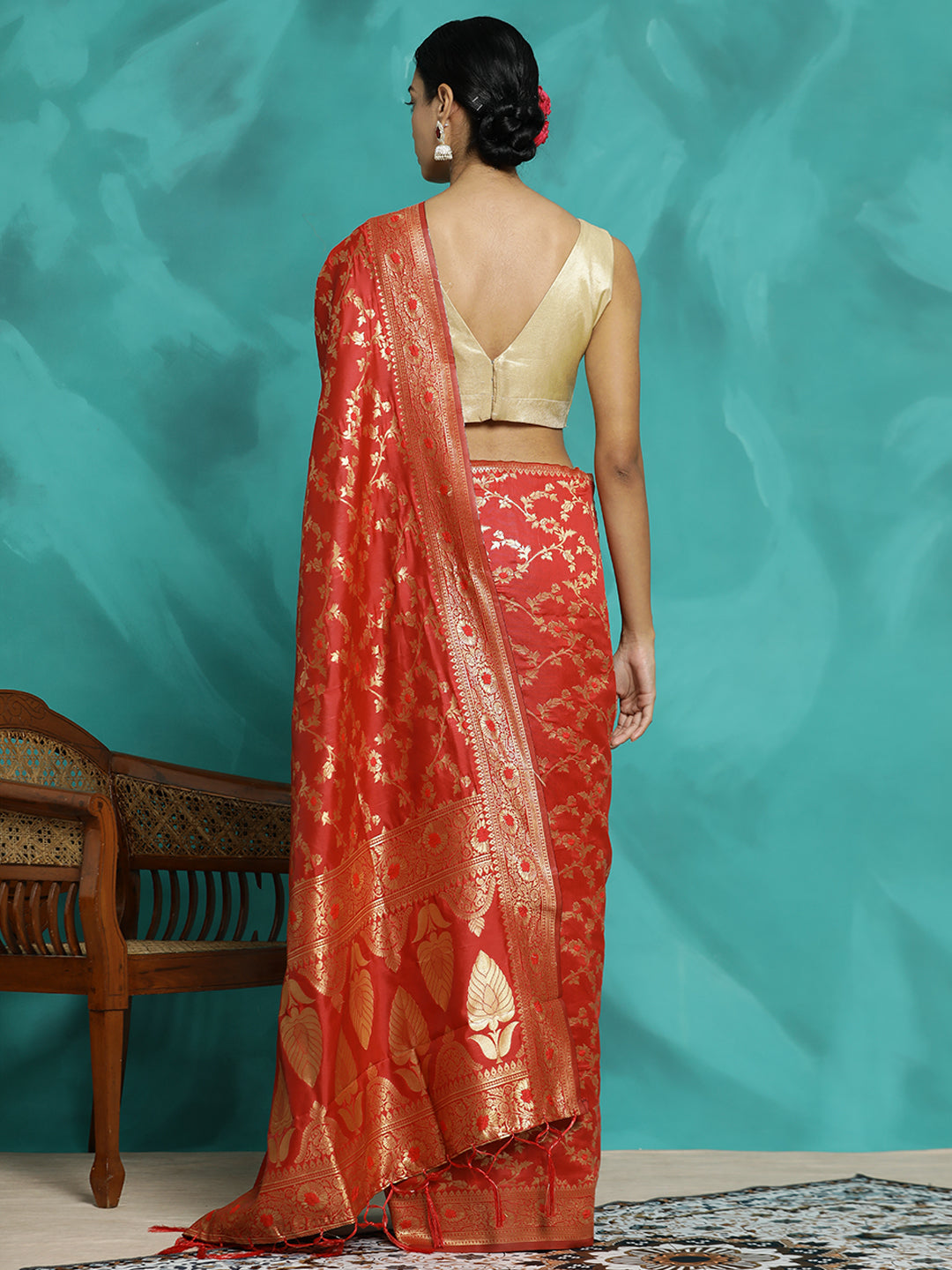 Zari Woven Red Banarasi Saree