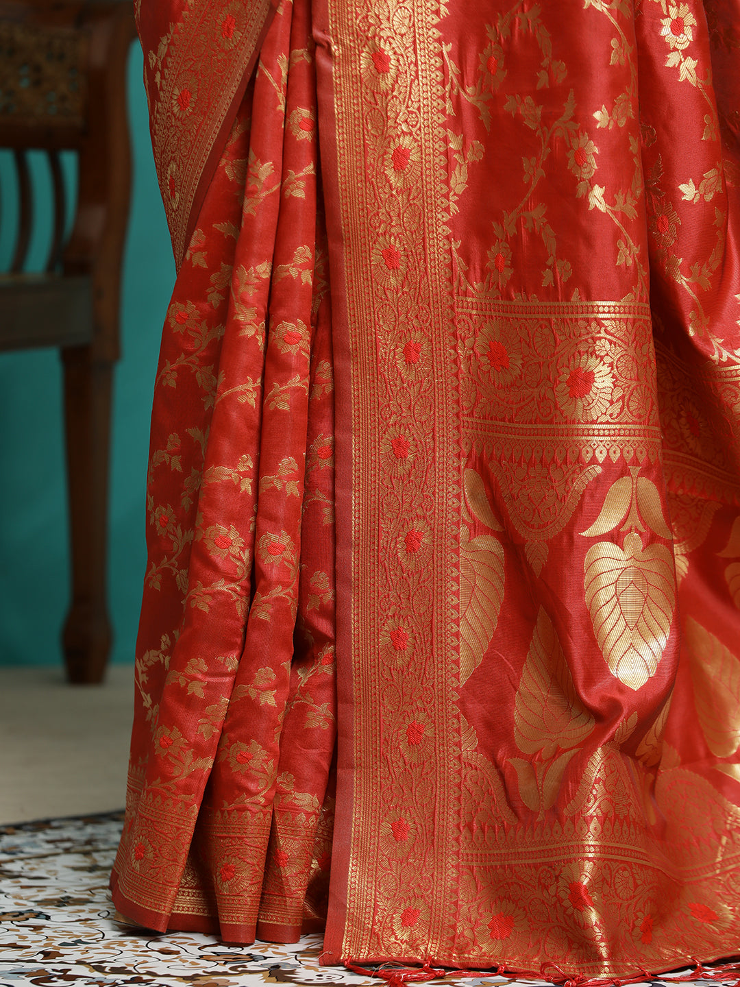 Zari Woven Red Banarasi Saree