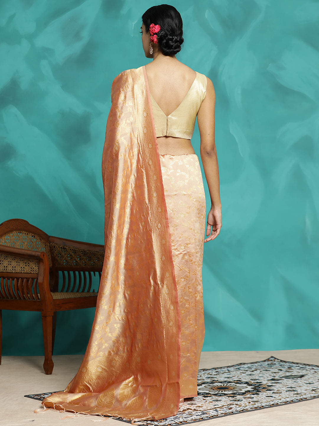 Zari Woven Banarasi Cream Saree