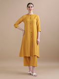 Pure Cotton Solid Kantha Work Kurta With Pant
