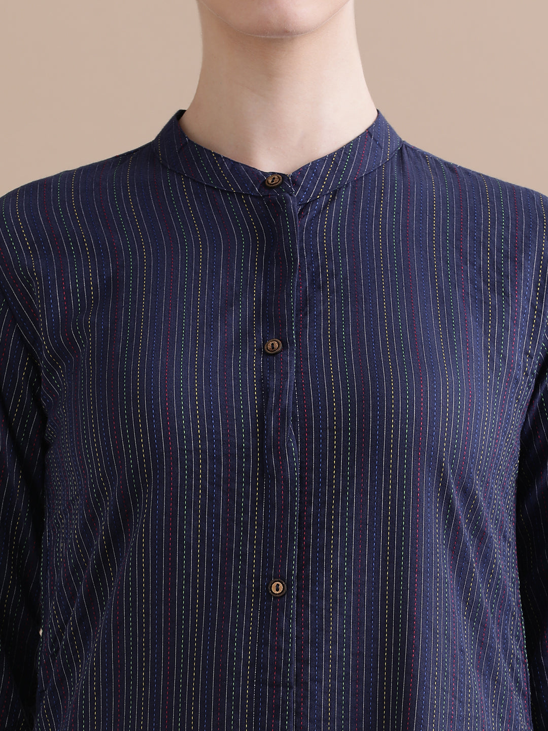 Pure Cotton Solid Kantha Work Kurta With Pant