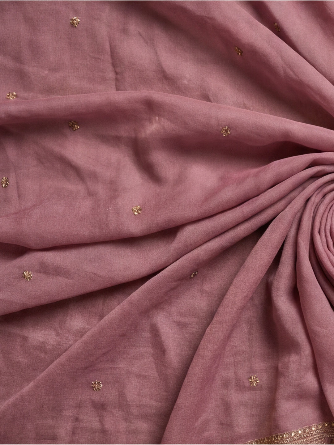 Silk Embroidery Sequence Work Saree With Multi Arco Border With Unstitched Blouse Piece
