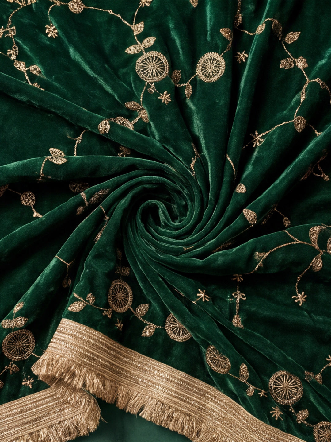 Pure Fandy Satin Pallu Beads Embroidery Work Saree With Unstitched Blouse Piece