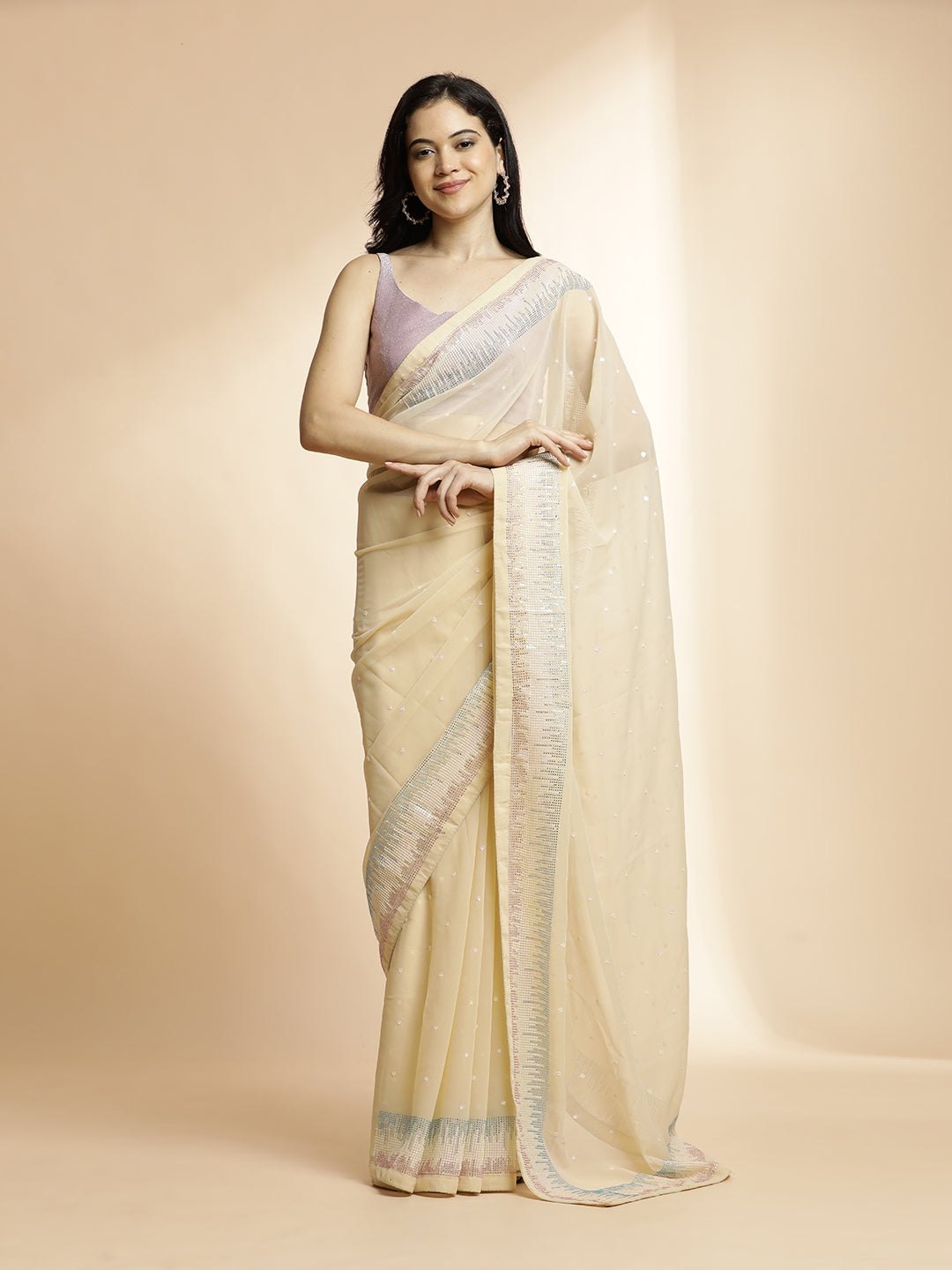 Party Wear Pure Georgette Sequin Work Saree