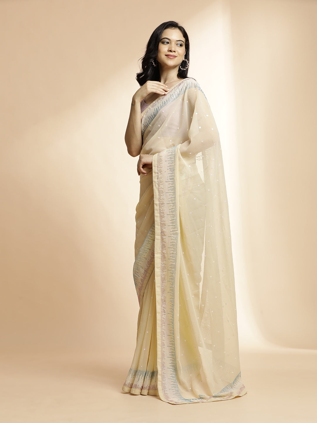 Party Wear Pure Georgette Sequin Work Saree