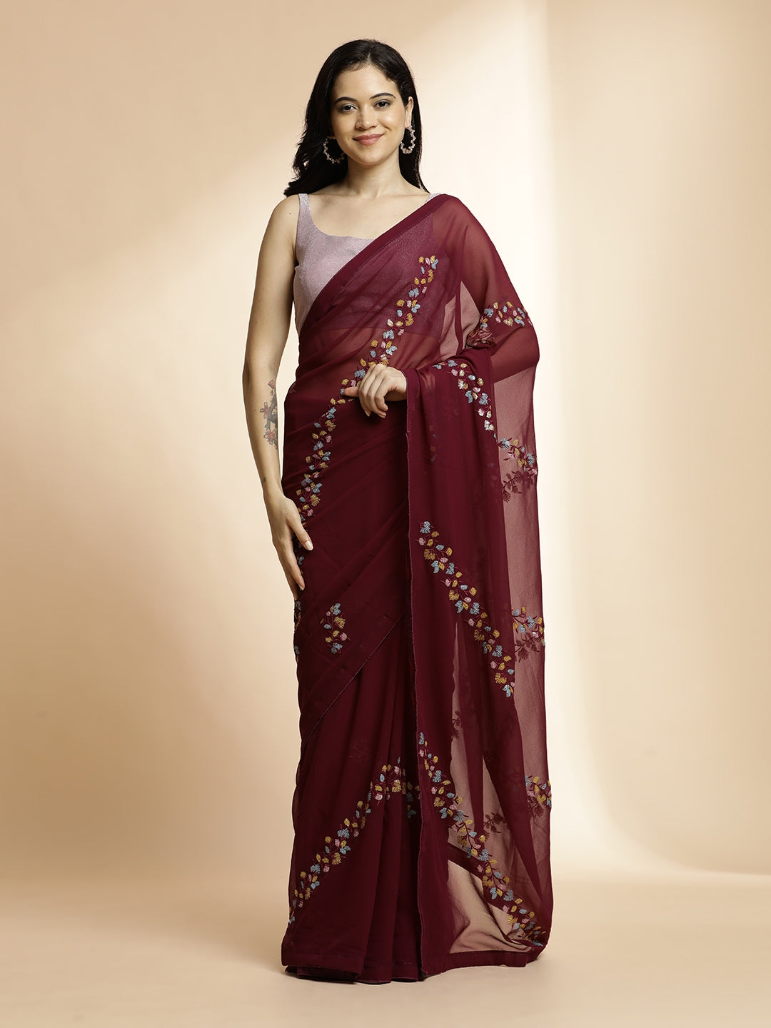 Sequin Work Party Wear Fancy Saree