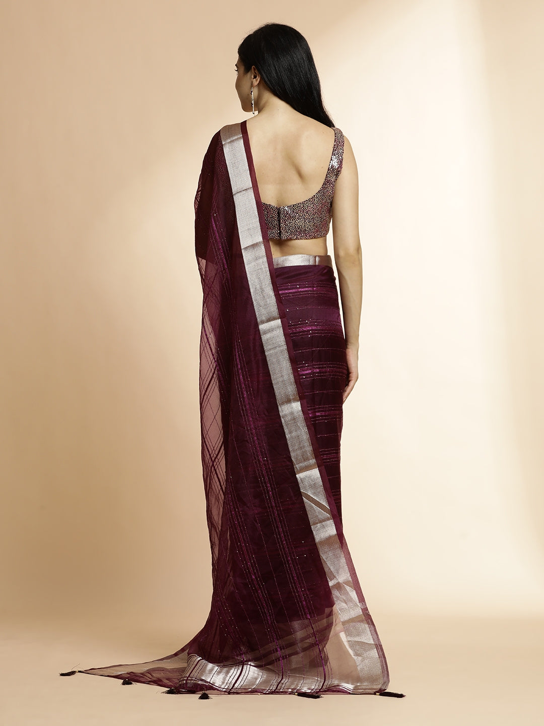 Woven Sequin Embellished Khadi Organza Saree