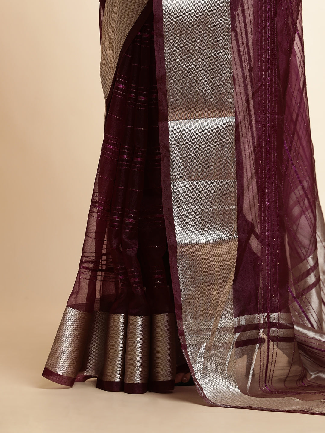 Woven Sequin Embellished Khadi Organza Saree