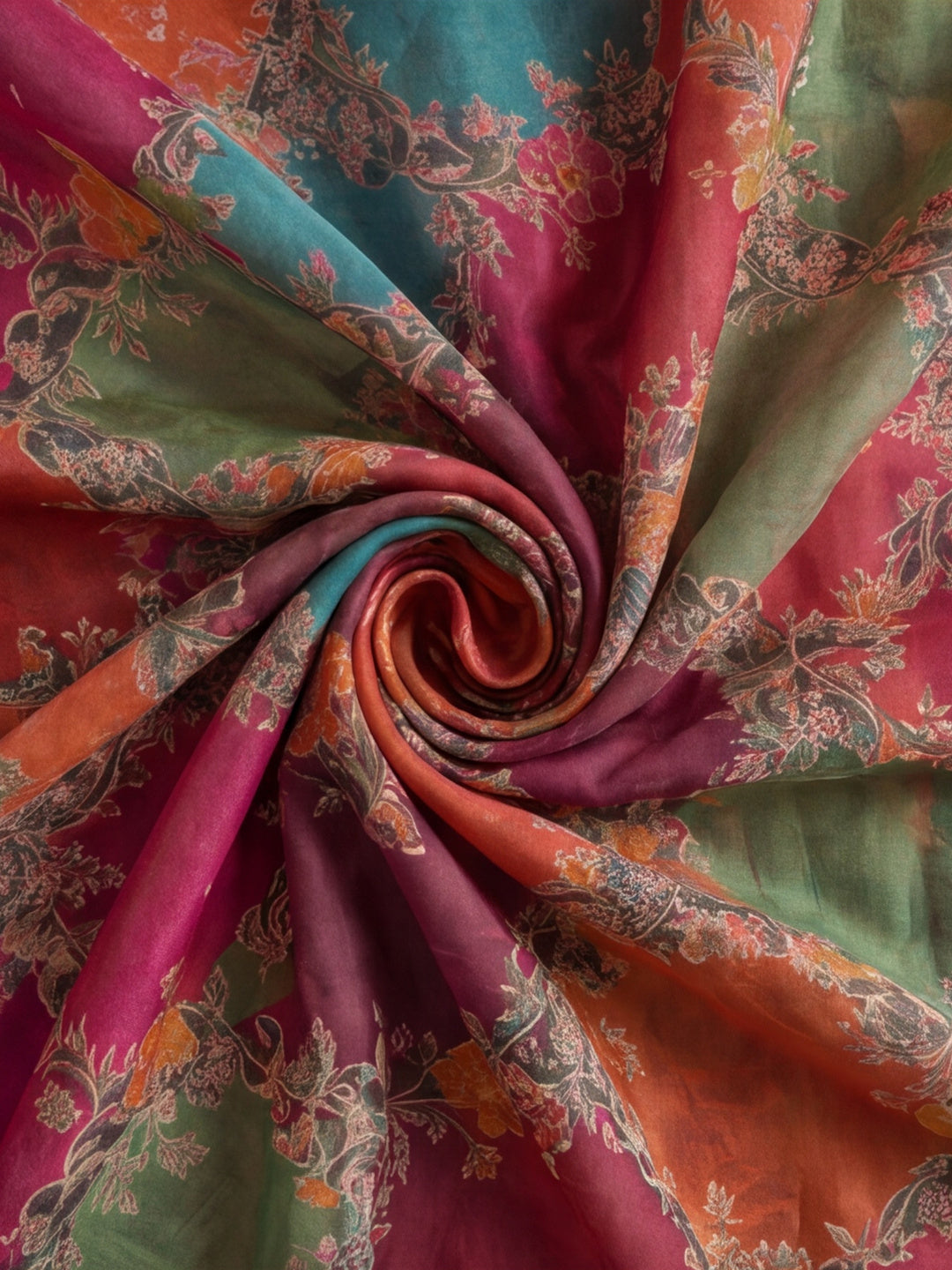 Women Lightweight Printed Beautiful Mirror Work Border Saree With Unstitched Blouse Piece