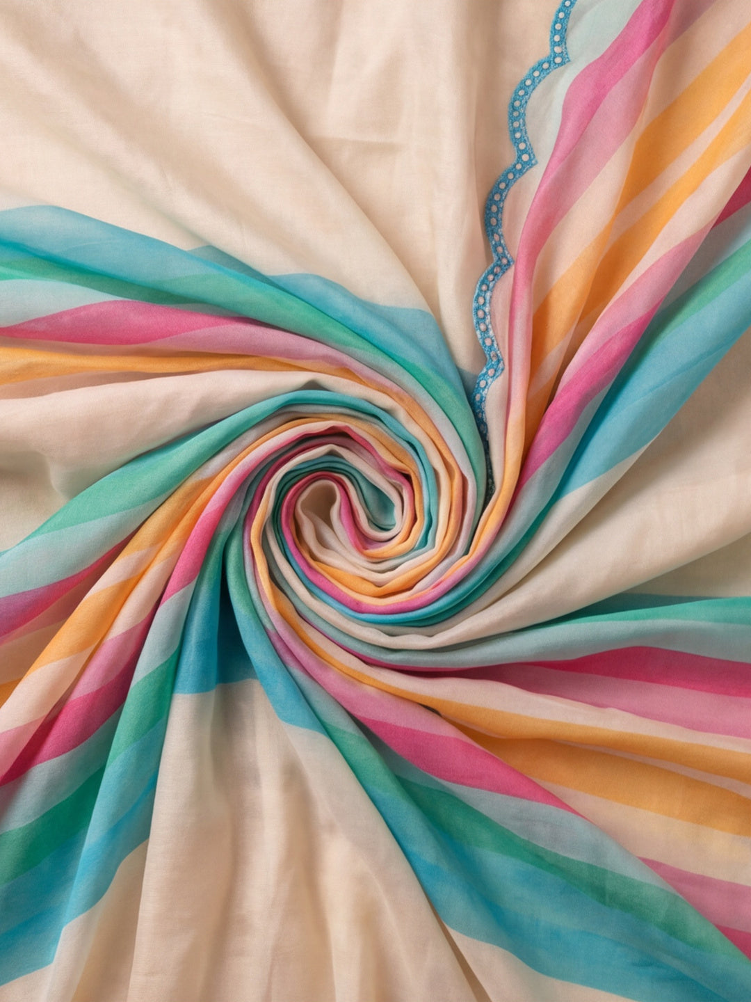 Women Lightweight Printed Beautiful Mirror Work Border Saree With Unstitched Blouse Piece