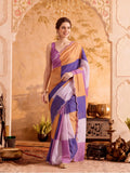 Women Lightweight Printed Beautiful Mirror Work Border Saree With Unstitched Blouse Piece