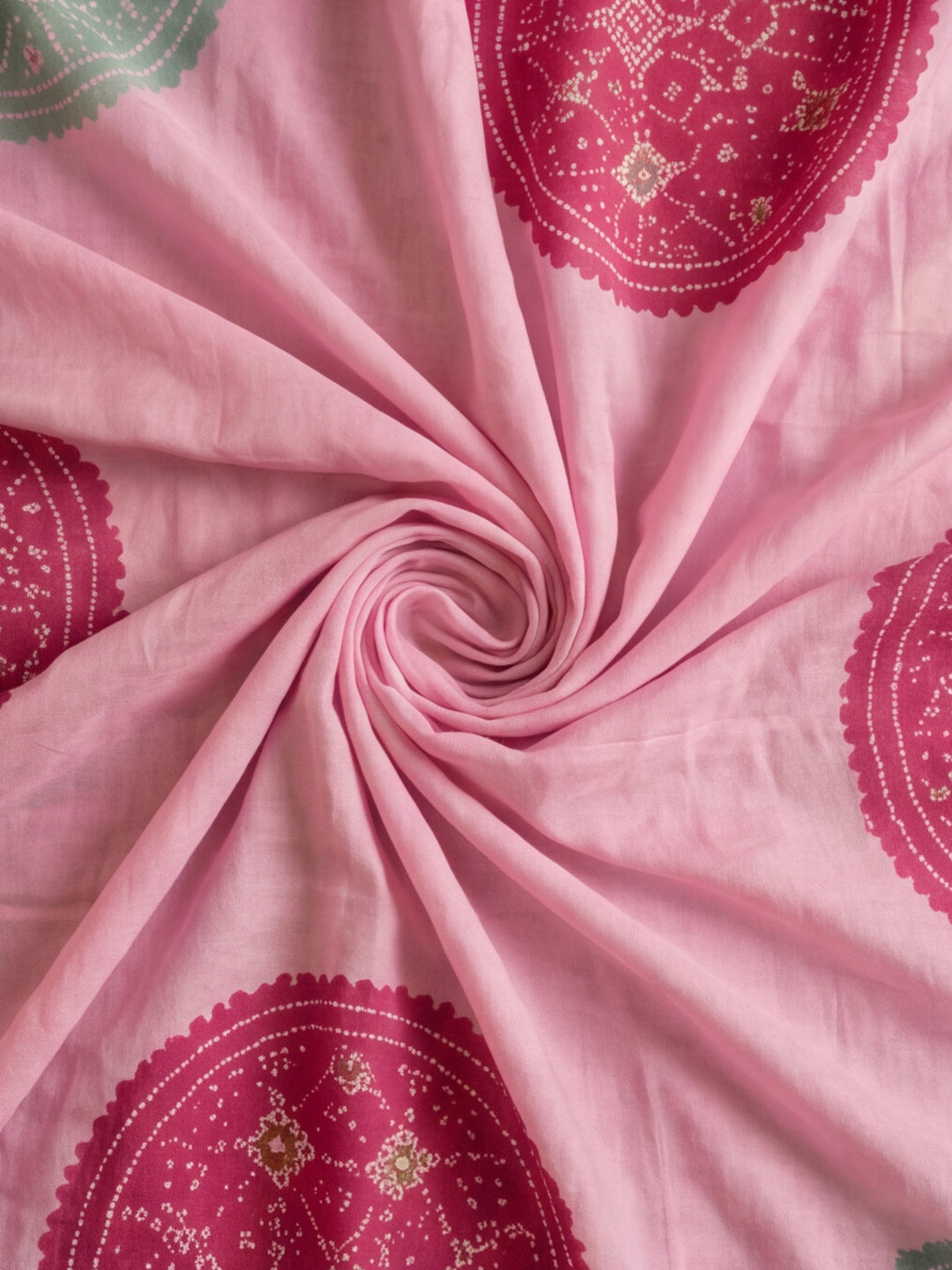 Women Lightweight Printed Beautiful Mirror Work Border Saree With Unstitched Blouse Piece