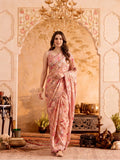 Women Lightweight Printed Beautiful Mirror Work Border Saree With Unstitched Blouse Piece