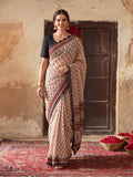Women Lightweight Printed Beautiful Mirror Work Border Saree With Unstitched Blouse Piece