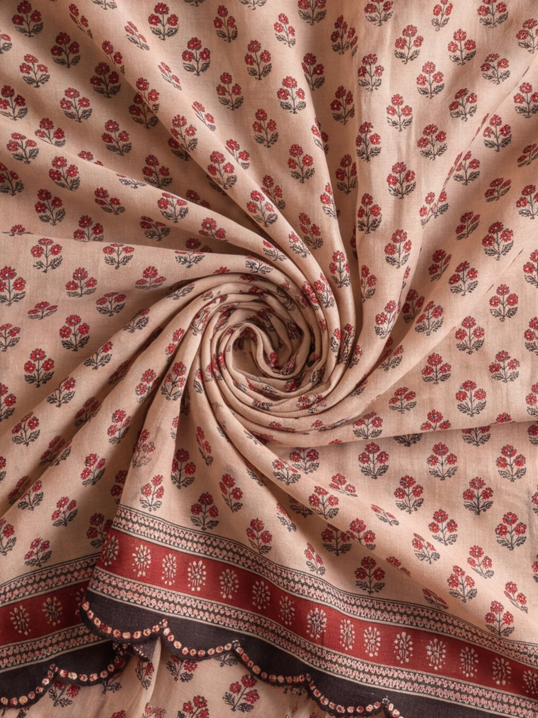 Women Lightweight Printed Beautiful Mirror Work Border Saree With Unstitched Blouse Piece