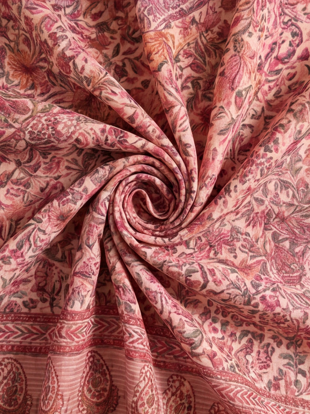 Women Lightweight Printed Beautiful Mirror Work Border Saree With Unstitched Blouse Piece