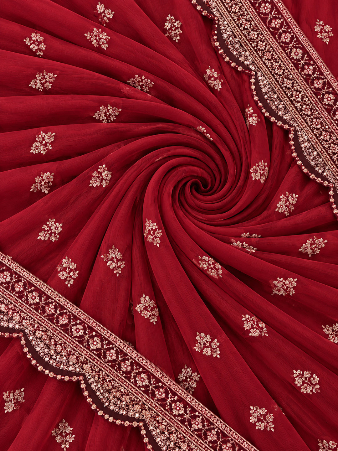 Women Lightweight Printed Beautiful Mirror Work Border Saree With Unstitched Blouse Piece