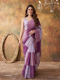 Women Lightweight Printed Beautiful Mirror Work Border Saree With Unstitched Blouse Piece