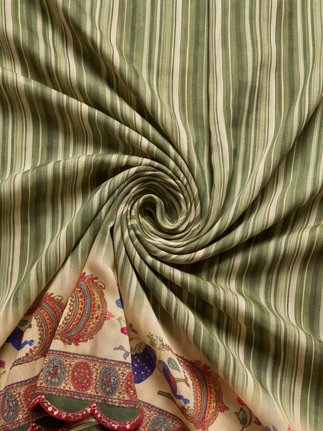 Women Lightweight Printed Beautiful Mirror Work Border Saree With Unstitched Blouse Piece