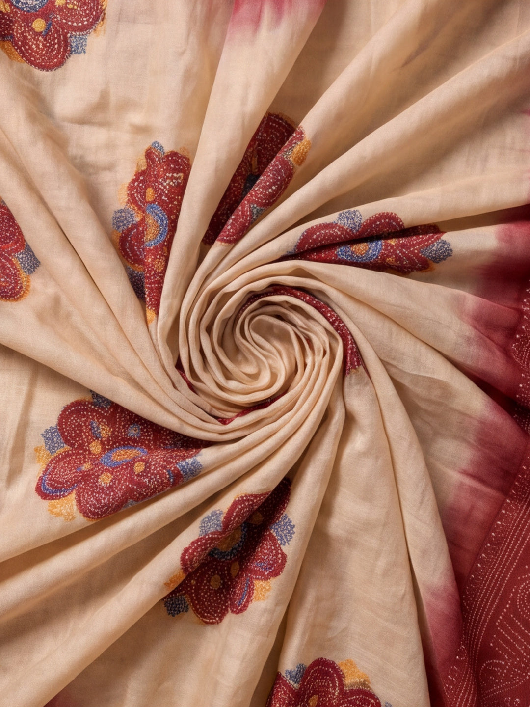 Women Lightweight Printed Beautiful Mirror Work Border Saree With Unstitched Blouse Piece