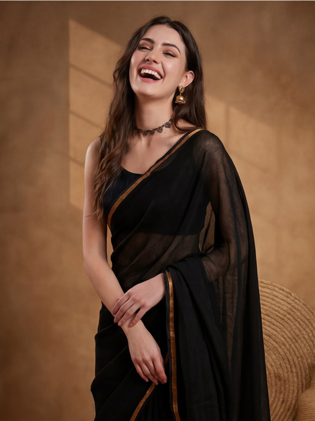 Solid Pure Cotton Saree with Unstiched Blouse