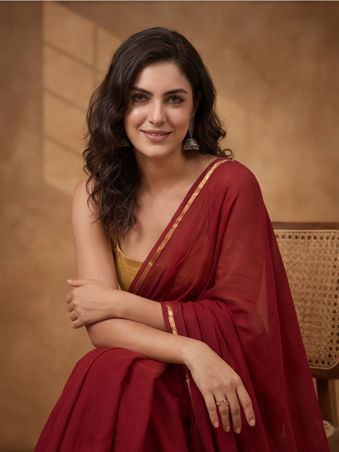 Solid Pure Cotton Saree with Unstiched Blouse