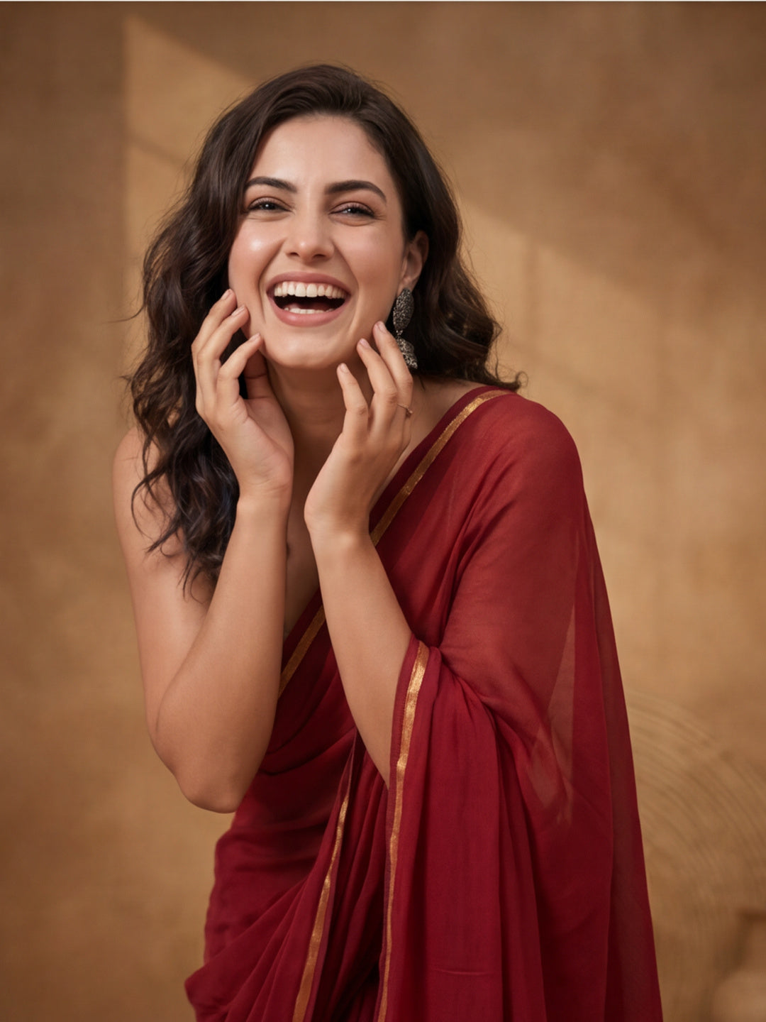 Solid Pure Cotton Saree with Unstiched Blouse