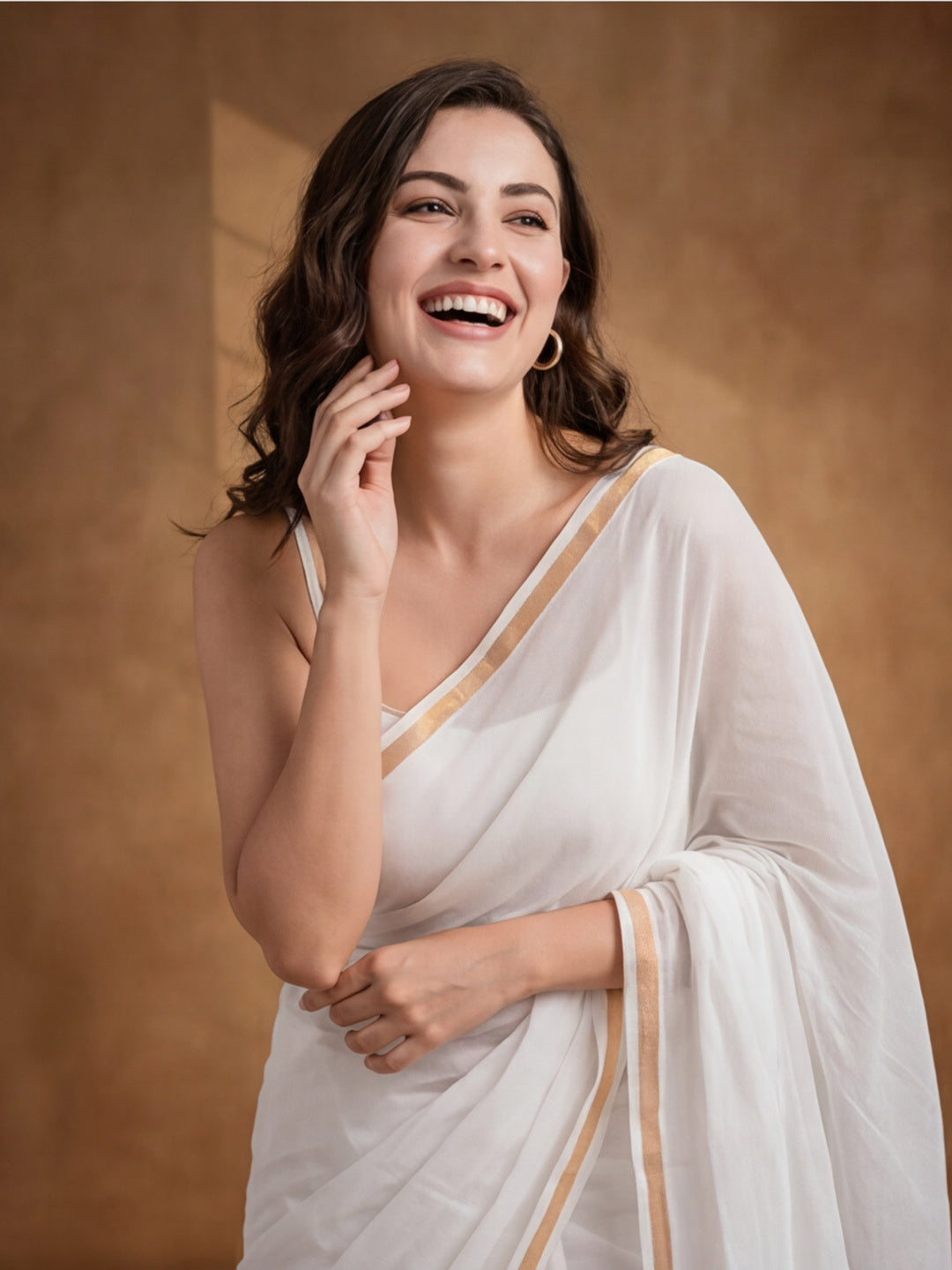 Solid Pure Cotton Saree with Unstiched Blouse