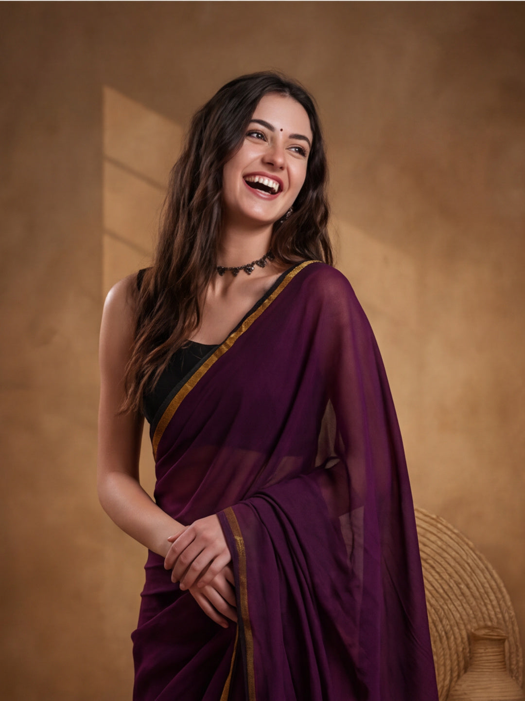 Solid Pure Cotton Saree with Unstiched Blouse