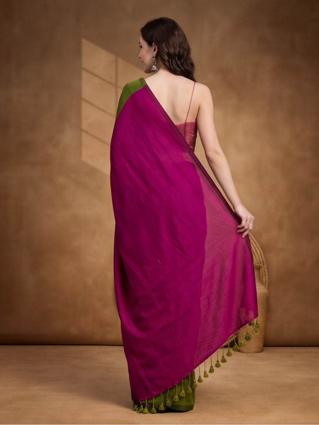 Solid Pure Cotton Saree with Unstiched Blouse