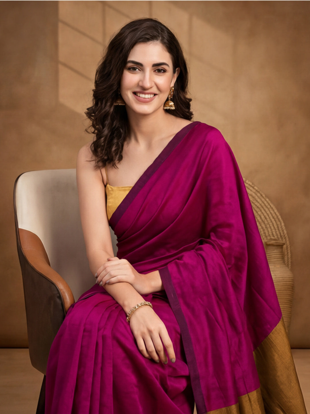 Solid Pure Cotton Saree with Unstiched Blouse