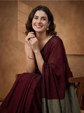Solid Pure Cotton Saree with Unstiched Blouse