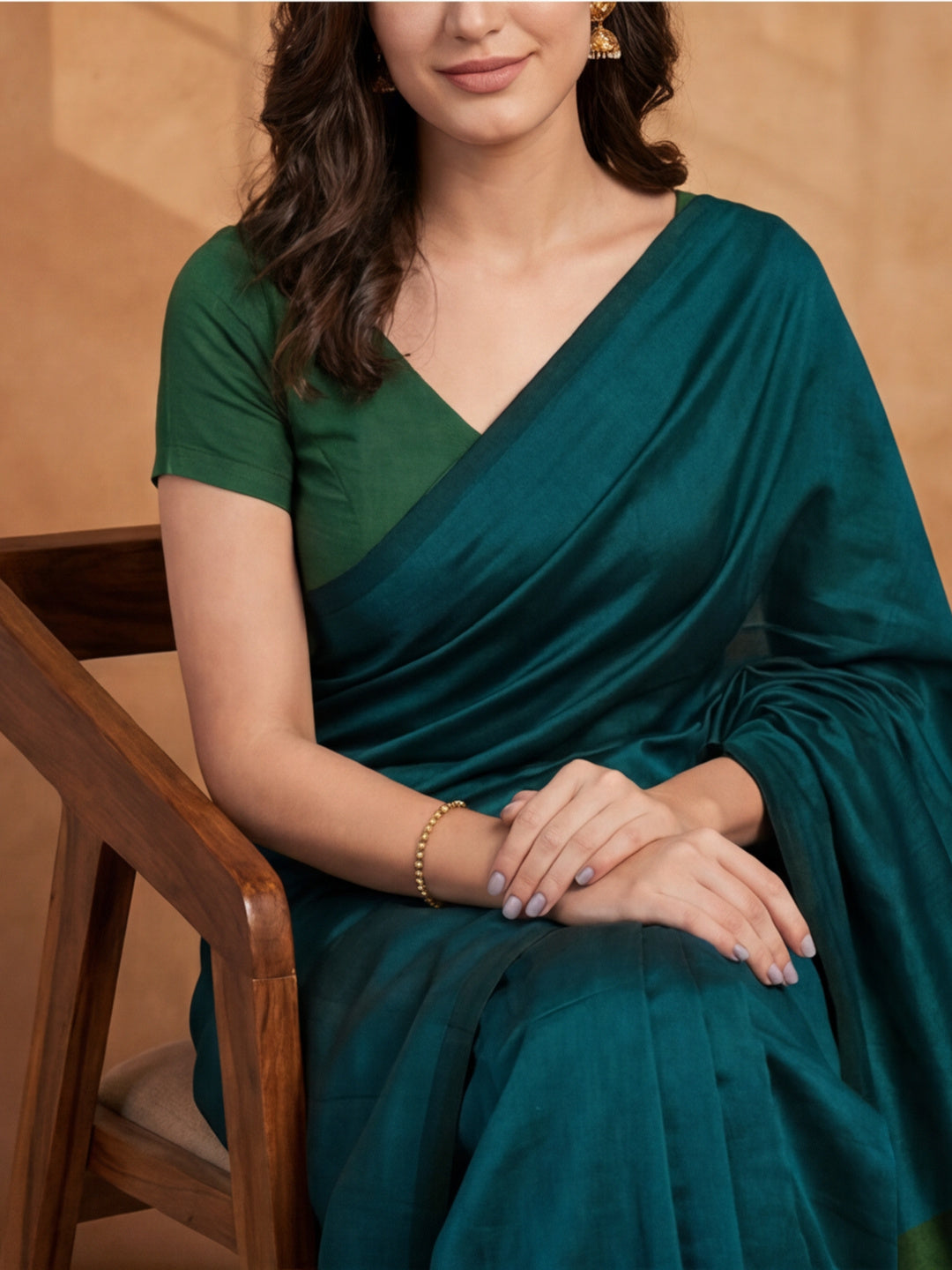 Solid Pure Cotton Saree with Unstiched Blouse